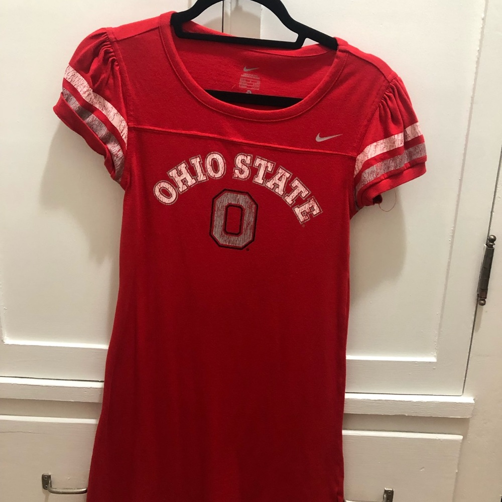 NIKE red Ohio Buckeye mini dress S